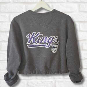 Sacramento Kings Crop Zip-Up Sweatshirt